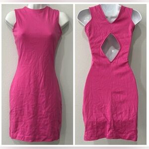 Womens vintage Andrea Jovine hot pink knit dress - sz petite S